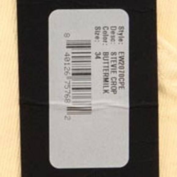 Edwin Buttermilk Yellow High Waist Stevie Crop Leg Jeans Size 34 - Picture 3 of 14